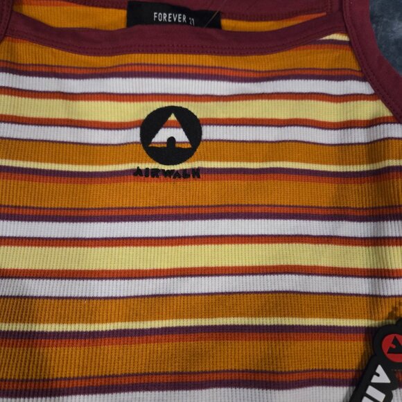 NWT Forever 21 x Airwalk Tank Top Stretch Striped Kids 13/14 - Picture 5 of 6